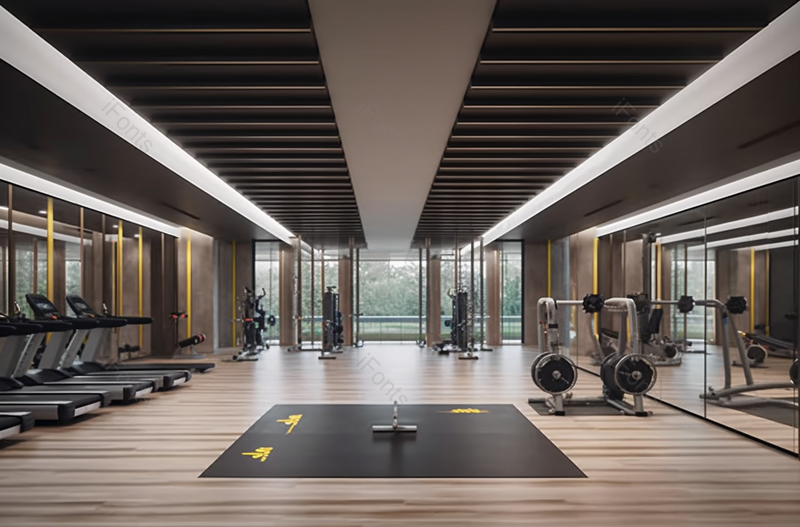 健身器材齐全的健身房跑步机摄影背景,高清,摄影图,摄影图片,图片大全,摄影图免费下载